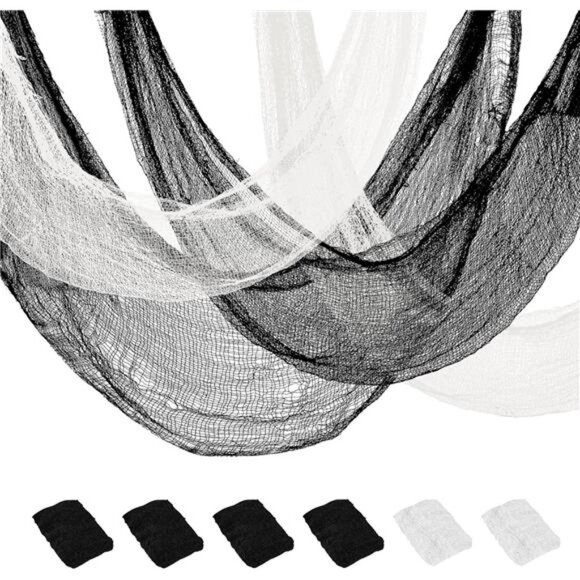 Halloween creepy cloth spooky gauze black white scary fabric haunted house decor - Picture 1 of 7